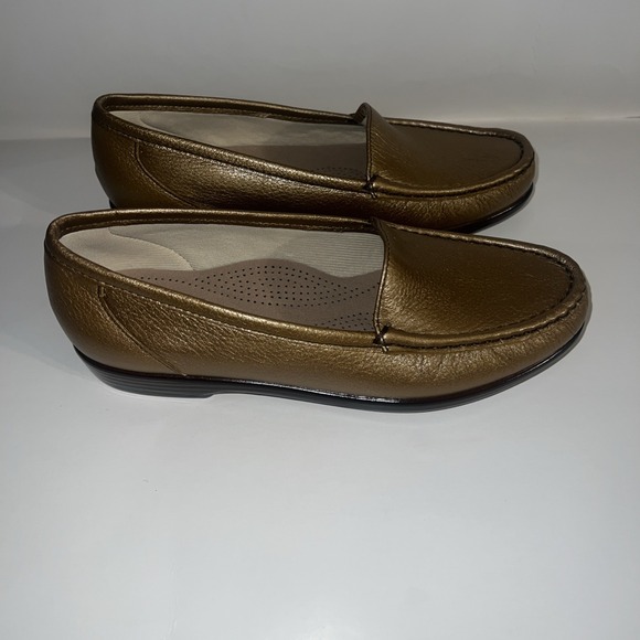 SAS Shoes - SAS Simplify Slip On Loafer Tripad Comfort Leather Flat Gold Size 7.5